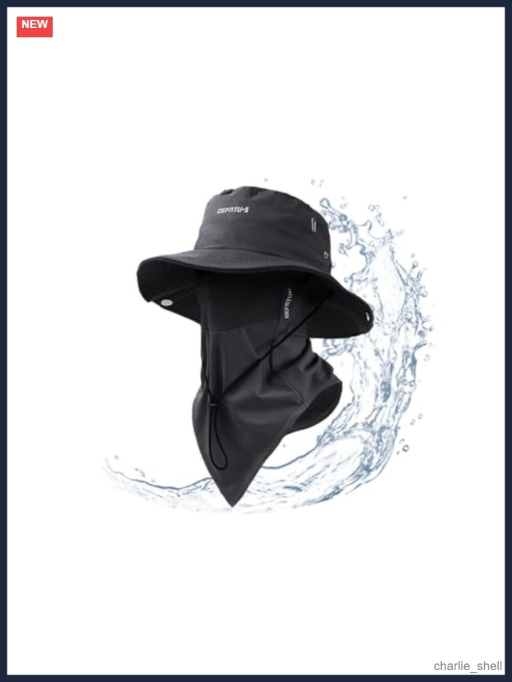 Wide-Brim Sun Hat with Cooling Mask UV Protection Adjustable Fit
